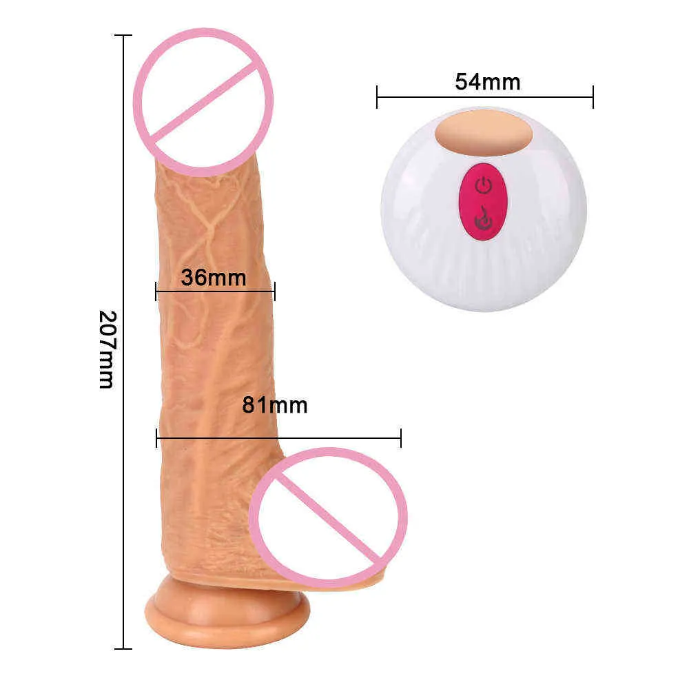 Masaż elementy ogrzewania wibratora penisa żeńska masturbacja automatyczne teleskopowe obrotowe dildo z silnymi zabawkami seksualnymi dla kobiet9258785