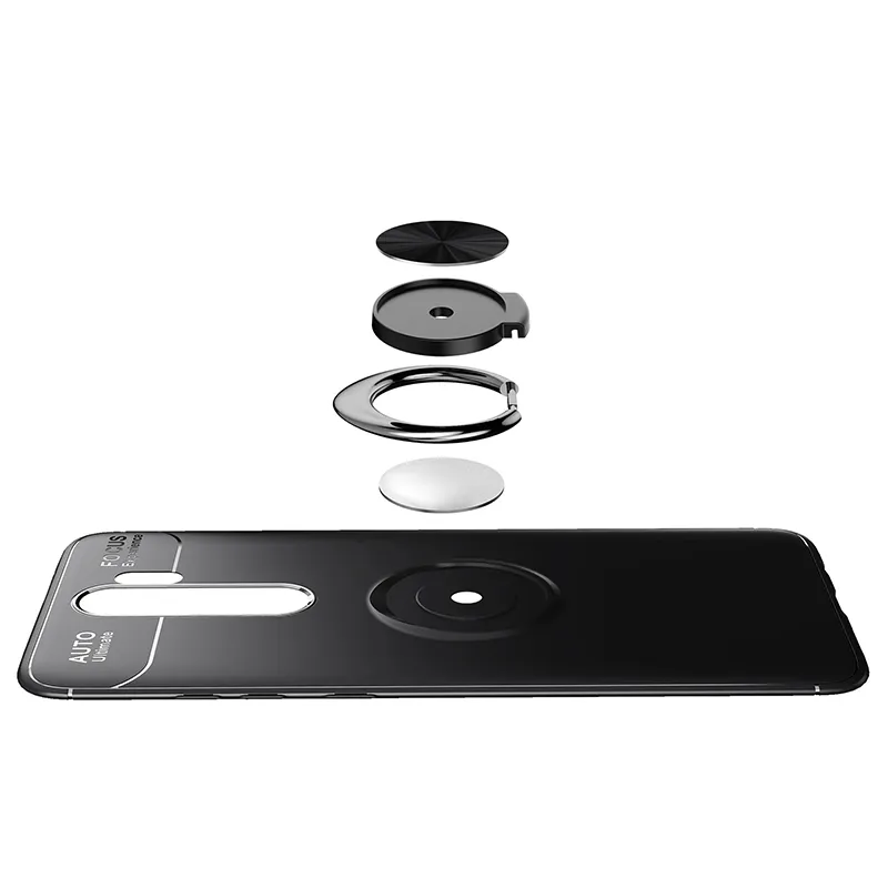 Przypadki do Xiomi Redmi Note 8 Pro Miękkie silikonowe tylne pokrowiec na tylną pokrywę z metalowym pierścieniem palcem Coque dla Xiaomi MI 9T Redmi K20 Pro