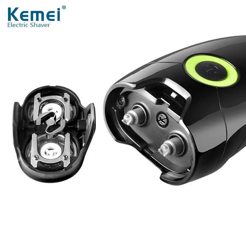 Kemei Elektrikli Tıraş Makinesi Erkekler Sakal Giyotin Islak Ve Kuru Sakal Razor Profesyonel Yüzer 3D Kafa Tıraş Giyotin Makinesi 45G P0817