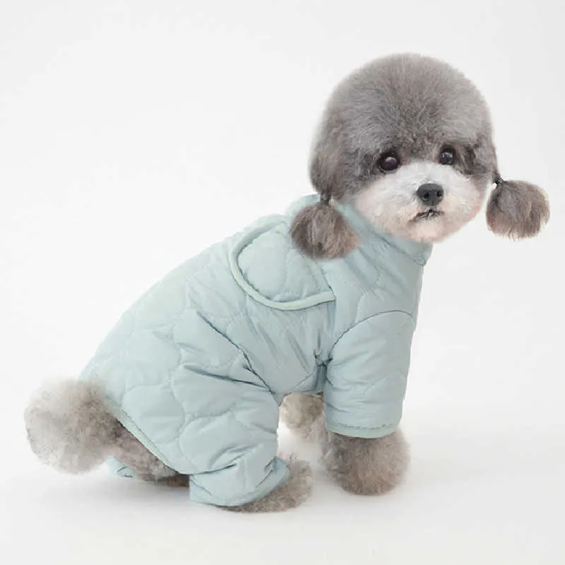 Valp liten hund jumpsuit högkvalitativ varm hund kläder vinter husdjur kappa outfit yorkshire pommeranian bichon poodle dog kläder 211007