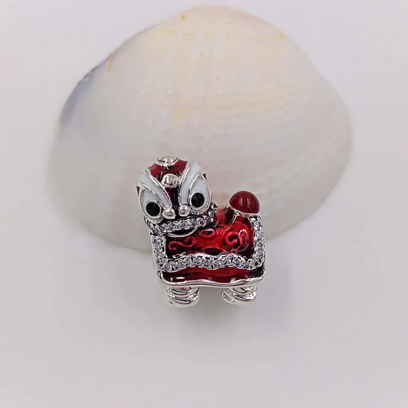 diy charms for jewelry making kit Lion dance Charm pandora Sterling silver personalized bracelets women bangle chain bead pendant necklace birthday gift 792043CZ