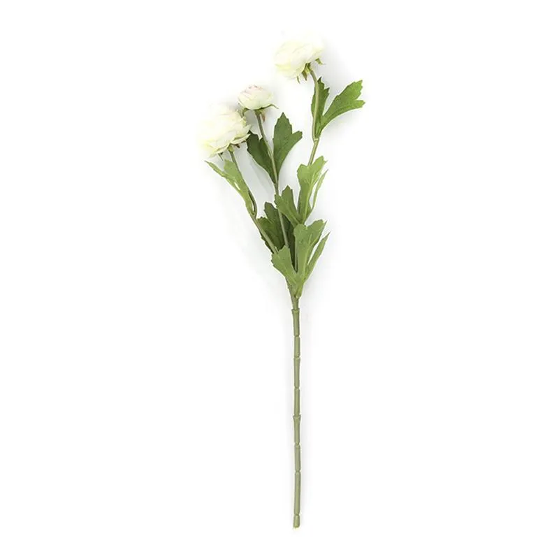 Konstgjorda ranunculus blommor 42 cm långa riktiga beröring glödlampor silkesblomma för bröllopsdekoration dekorativ krans208p