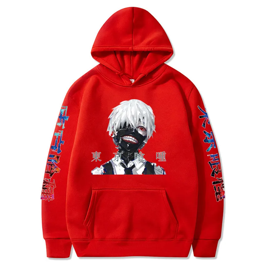 Токио Мужские мужчины Tokyo Hoodie Harajuku мальчики толстовки аниме капюшон Токио Гул пуловеры Top Y0319