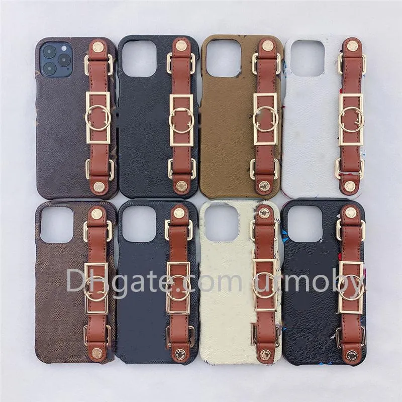 Designer Brown Flower Match Cas pour l'iPhone 12 11 Pro Max XR 7 8Plus en cuir en cuir COVERS THONE INDÉRALE 86571322666611