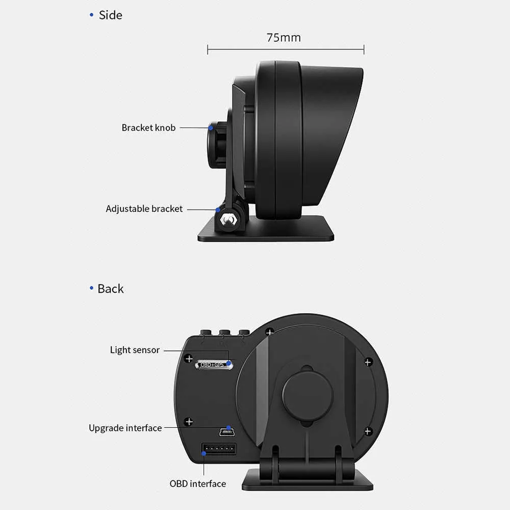 AP-6 HUD Новейшая головка Head Up Display Auto Display obd2 GPS Smart Car Huge Lauge Digital Odomet