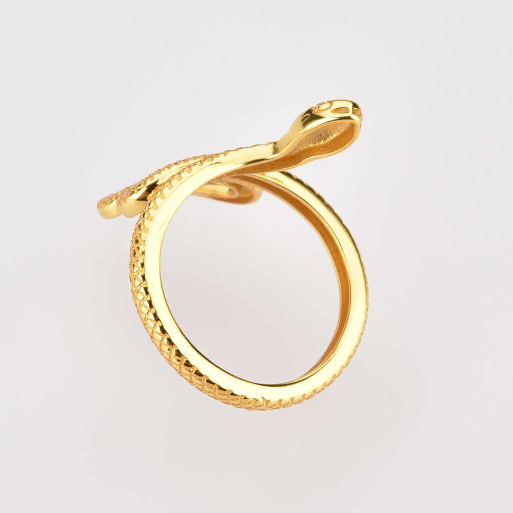 Andywen 925 Sterling Srebrne złoto regulowane pierścienie węża duże zwierzęta luksusowe okrągłe okrągłe koło Kobiety biżuteria z Pierścień 210608279T