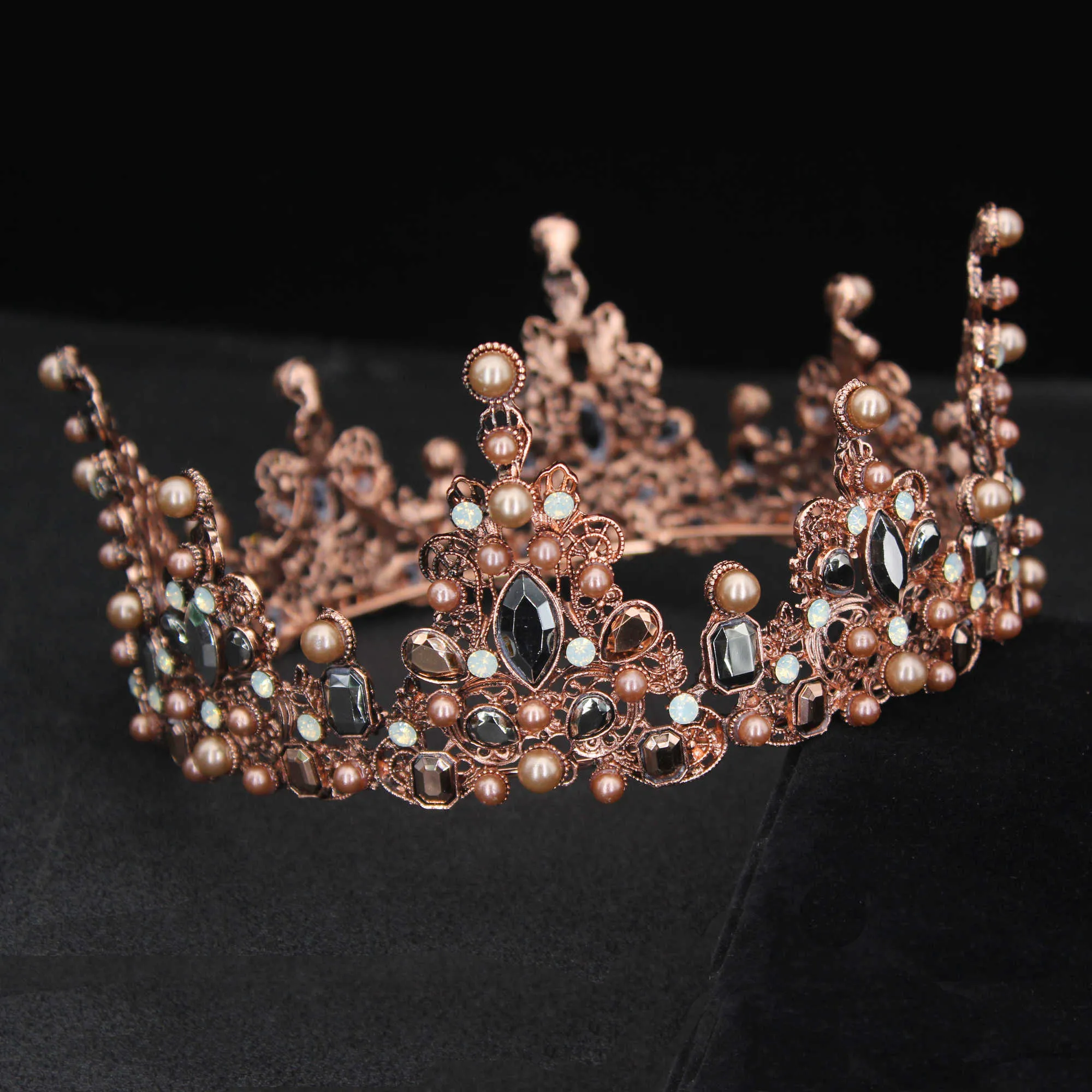 Vintage Cristal Rainha King Tiara Coroa Nupcial Barroco Diadem para Mulheres Pageant Prom Headpiece Cabeça de Casamento Jóias Acessórios X0625