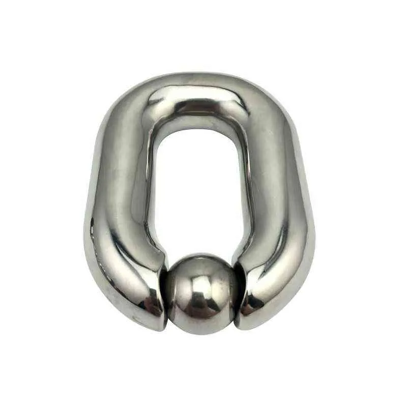 Nxy Cockrings Male Heavy Duty Bdsm Stainless Steel Ball Scrotum Stretcher Metal Penis Bondage Cock Ring Delay Ejaculation New Sex Toy Men 0215