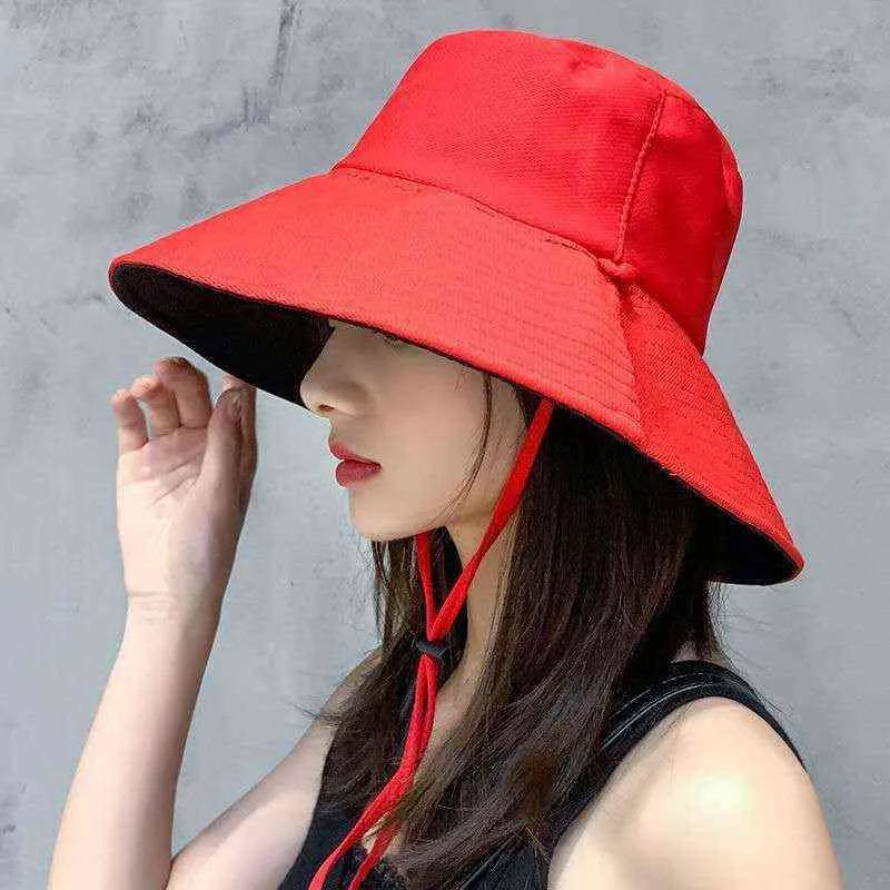 Lato Sun Hat Składany Wiadro Kapelusz Dla Kobiet Outdoor Sunscreen Beach Wędkarstwo Czapka Polowanie Anti-UV Wide Brim Panama Visor Sun Hat G220311