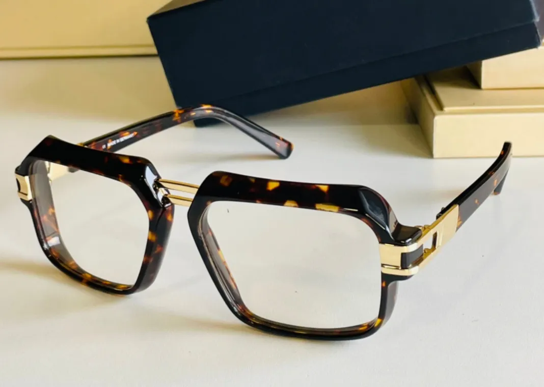 6004 óculos quadrados dourados pretos brilhantes, armação de óculos ópticos vintage, lentes transparentes, armações de óculos de sol da moda masculina com box208q