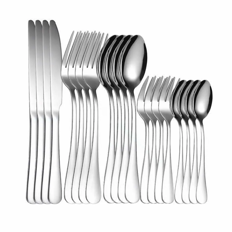 Rose Gold Cutlery Set Fork Spoon Knife Stainless Steel Cutlery Set Kitchen Tableware Dinnerware Dinner Set Drop 211012