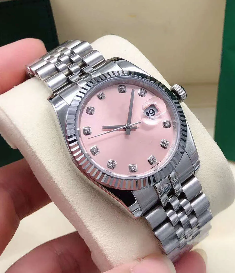 عالي الجودة أزياء رجالي Womens Watch Automatic Date 36 مم مدي ياقوت للسيدات اللباس الساعات سوار الفولاذ المقاوم للصدأ 2892