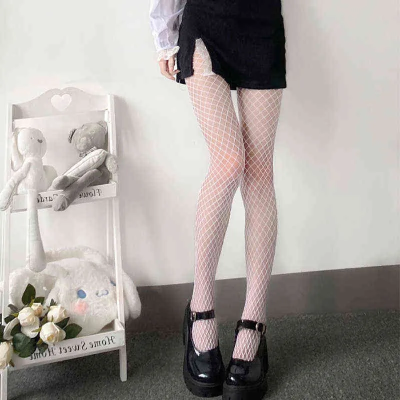 Donne sexy a vita alta calza a rete club collant collant maglia rete collant maglia lingerie Anime Lolita Costumi Cosplay 2021 Y1119