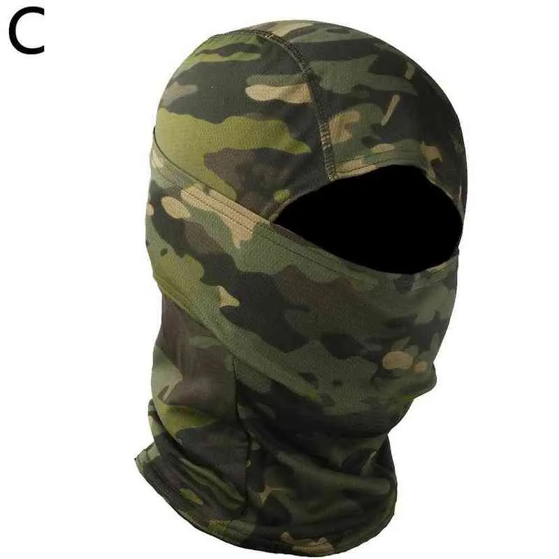 Taktisk kamouflage Balaclava Caps Full Face Mask Cs Head Hood Army Jakt Cykling Sport Hjälm Liner Cap Military Scarf Y1229