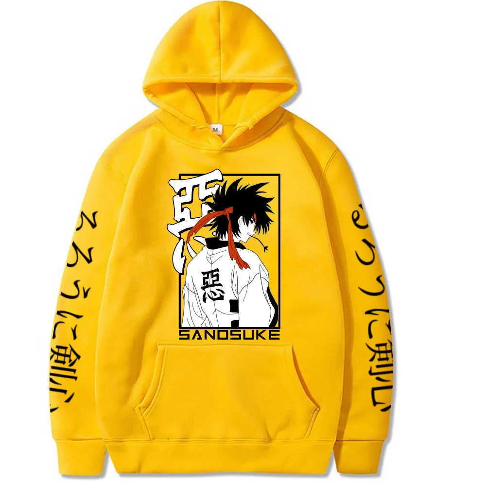 Rurouni Kenshin Långärmad Casual Loose Print Anime Unisex Hoodie Y0727