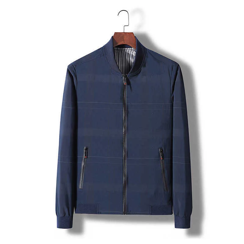 Men's Plaid Jakcet Plus Size Casual Baseball Jackets Men Windbreaker 2021 Spring Autumn Fashion Business Coats Mens Clothing 7XL X0710