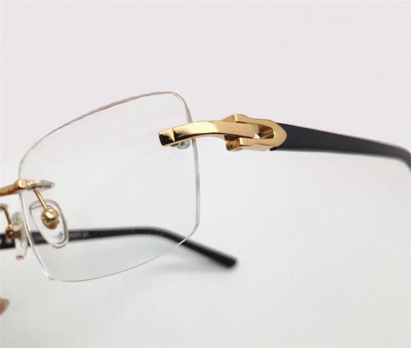 새로운 패션 디자인 광학 안경 0289 Square Frame Rimless 단순한 인기있는 스타일 경량과 편안한 착용 투명 247V