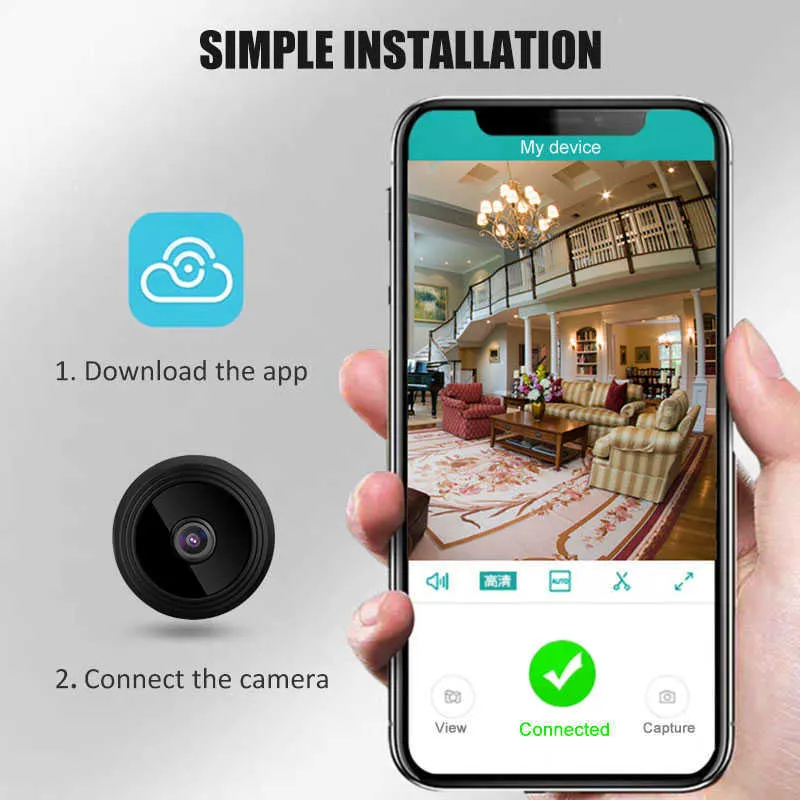 Mini Camera IP WiFi HD 720p Camera interna wireless casa Sicurezza DVR NightVision Vispezione a due vie Monitoraggio di rilevamento del movimento audio TSLM H09012191816