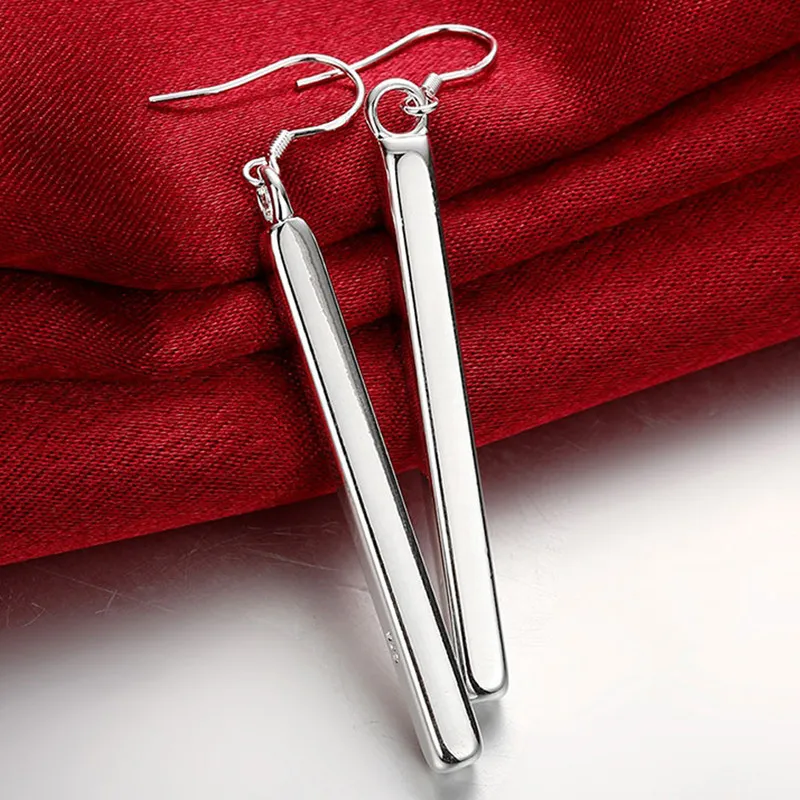 BABYLLNT 925 Sterling Silber Quadratische Säule Tropfen Ohrringe Weibliche Mode Schmuck Frauen Dame Weihnachten Geschenke