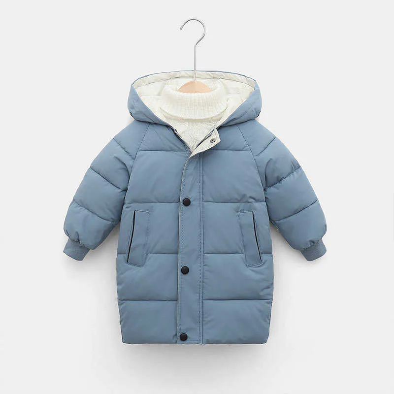 Herbst Winter Warme Kinder Kleidung Jacke Baumwolle Dicke 3-8 10 12 Jahre Kinder Baby Jungen Mädchen Mit Kapuze unten Oberbekleidung Mantel 210529