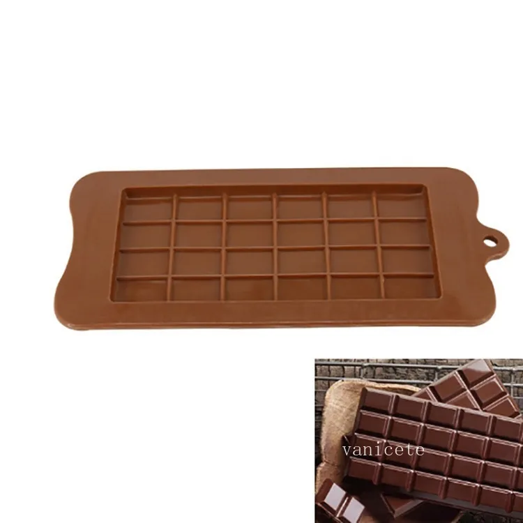 24 Gitter Quadrat Schokoladenform Silikonform Backformen Dessertblock Barblock Eiskuchen Süßigkeiten Zucker Backform T2I53258