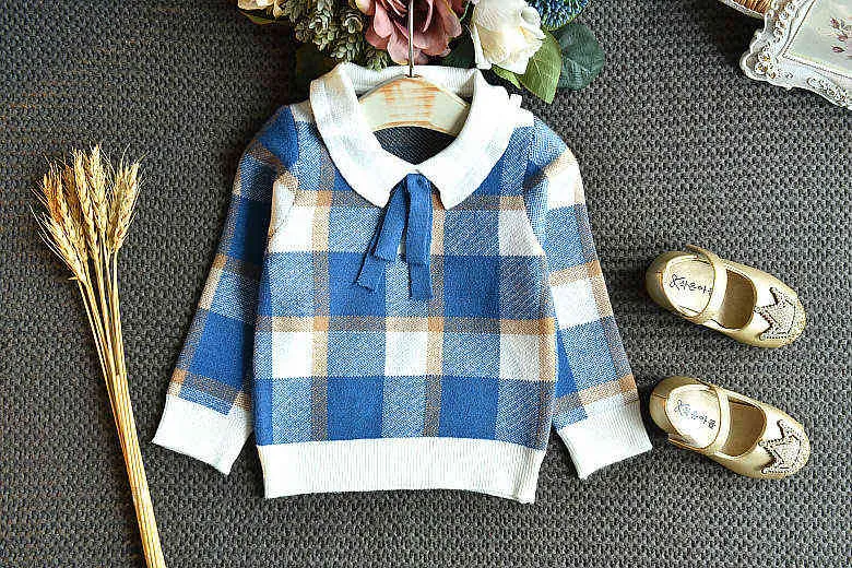 Baby Girls Winter Clothes Set Christmas Outfits Kids Girls Plaid Knit Sweater&skirt Fall Girl Clothing Set Children Costume G0119