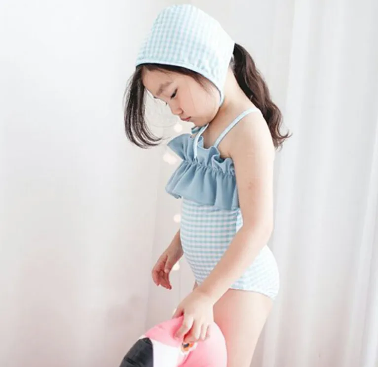 القليل من الأميرة فتاة واحدة بدلة السباحة المرأة الكورية الرضع الطفل لطيف ملابس السباحة