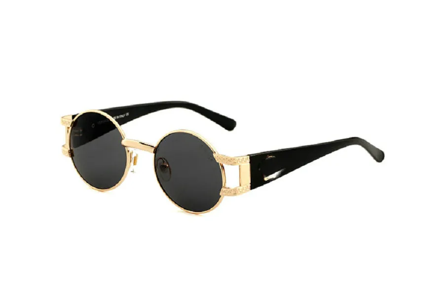 2021 runde Metall-Sonnenbrille für Männer und Frauen, Sonnenbrille zum Fahren, alter Mann, Kopfbrille, Männer, rund, Vintage, Biggie-Sonnenbrille, Lunet214A