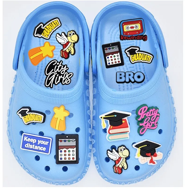 로트 귀여운 만화 PVC 신발 매력 그릇 장식용 액세서리 크리스탈 동물 유니콘 jibz croc kids 선물 2386
