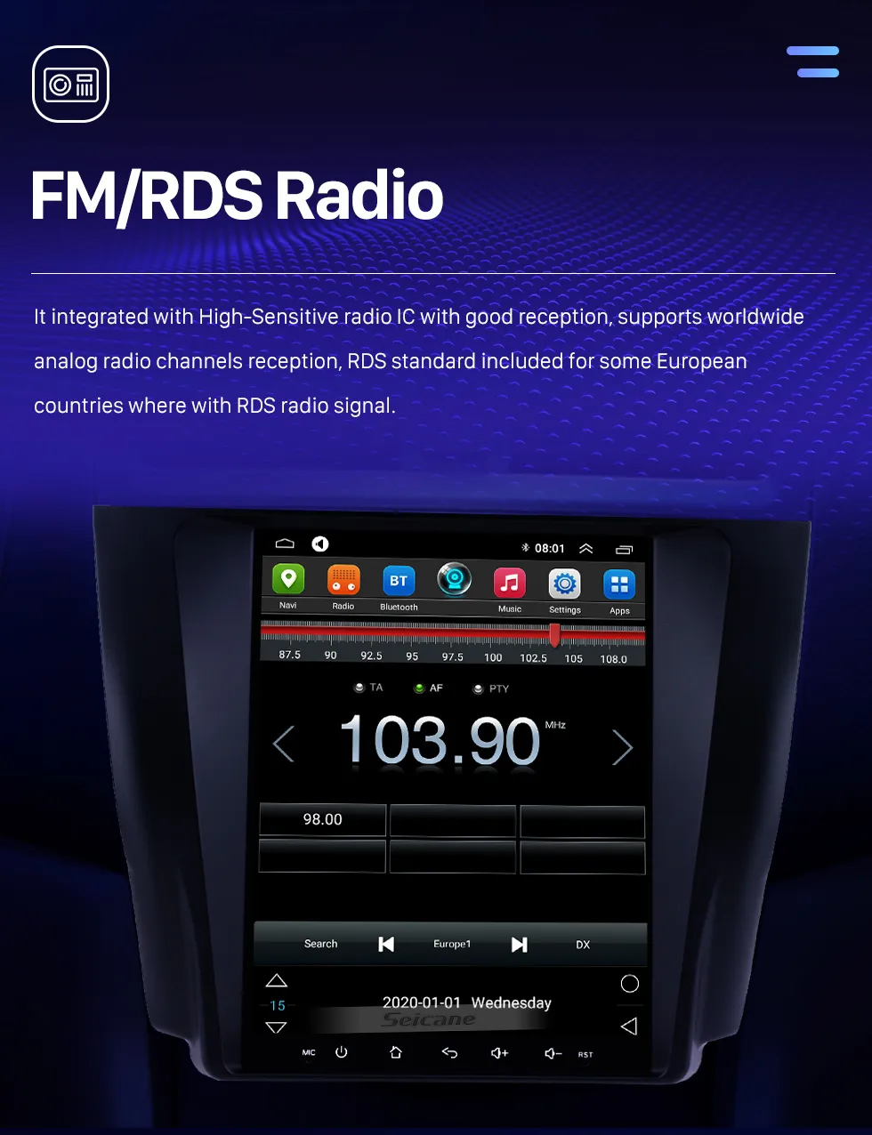 9.7 inç Android 10.0 2 + 32G Araba dvd oynatıcı Radyo Stereo GPS Navigasyon Honda Accord 7 2002-2008 IPS