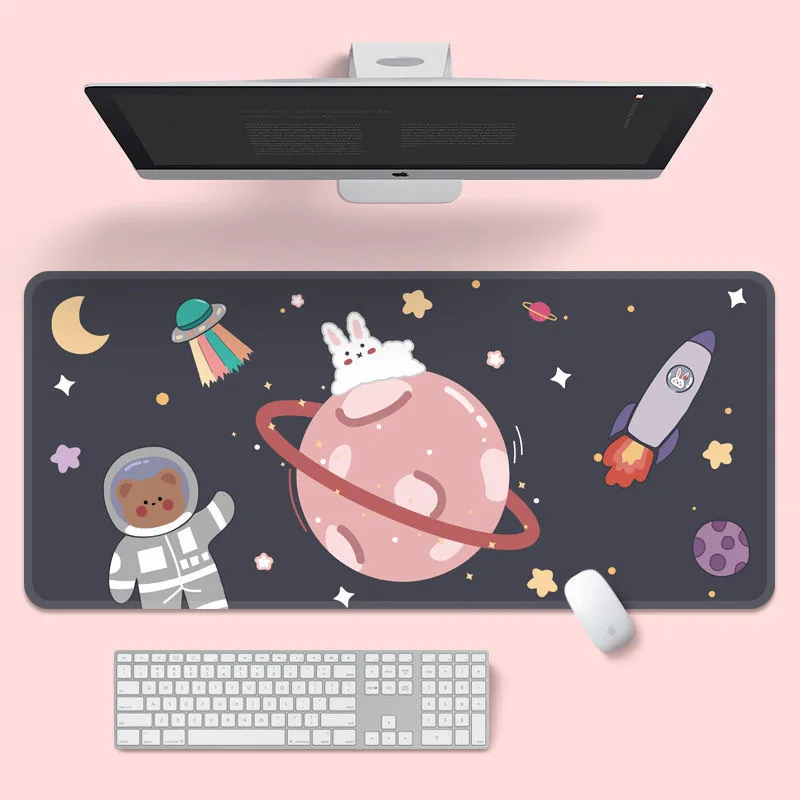 Cute Creative Game Computer Keyboard Long Table Mat Kawaii Desk Teen Girls Mouse Pad Bedroom Office Supplies