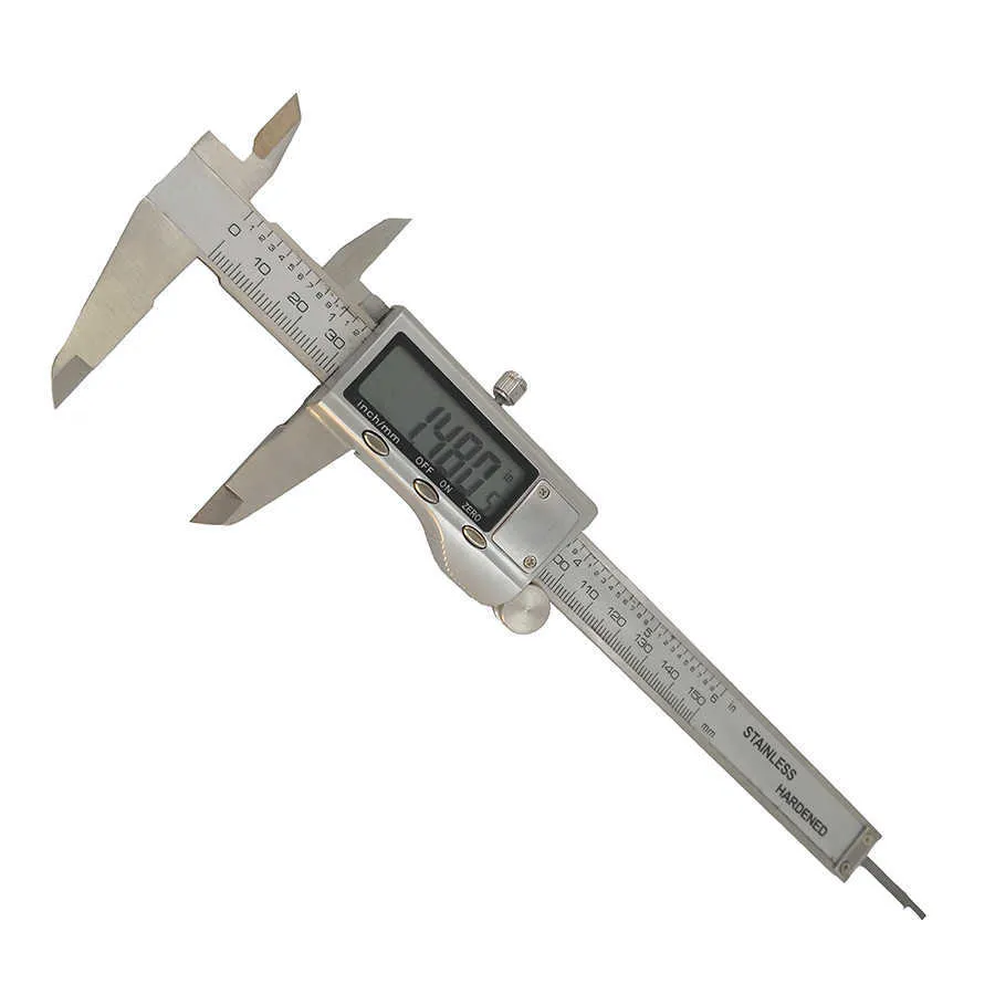 Digital Vernier Caliper Rostfritt stål 0-150mm 6 tum 0,01 mm Digital display Elektronisk linjalängd Mätverktyg 210922