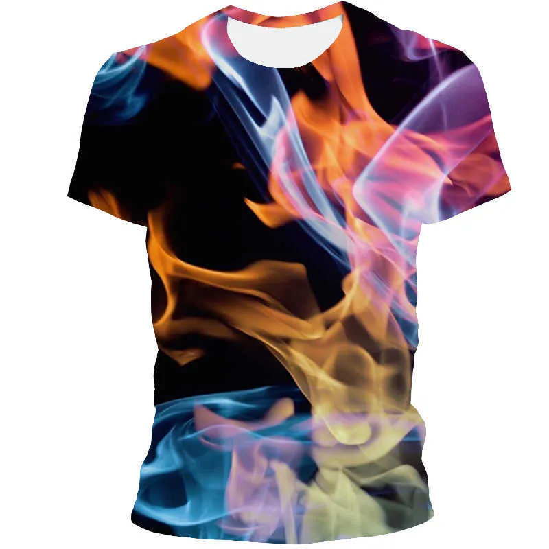 2021 Summer Men's Casual Fashion 3D Printed T-Shirt Personalized Digital Men's Clothing X0621