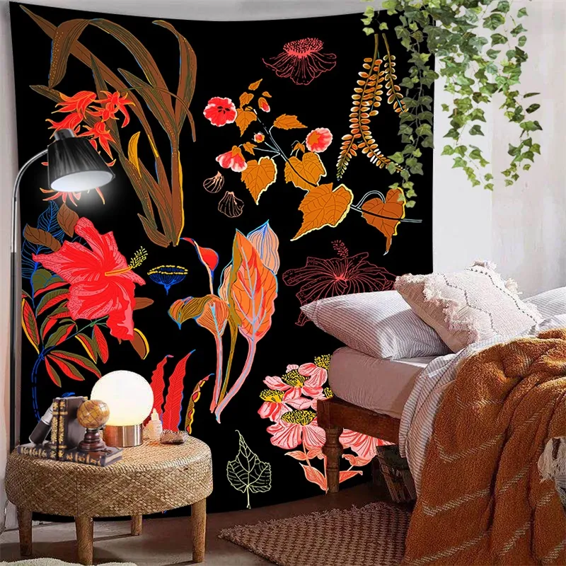 Tapiz de pared Luna flores macramé bohemio India Boho decoración del hogar dormitorio decoración accesorios brujería suministros manta