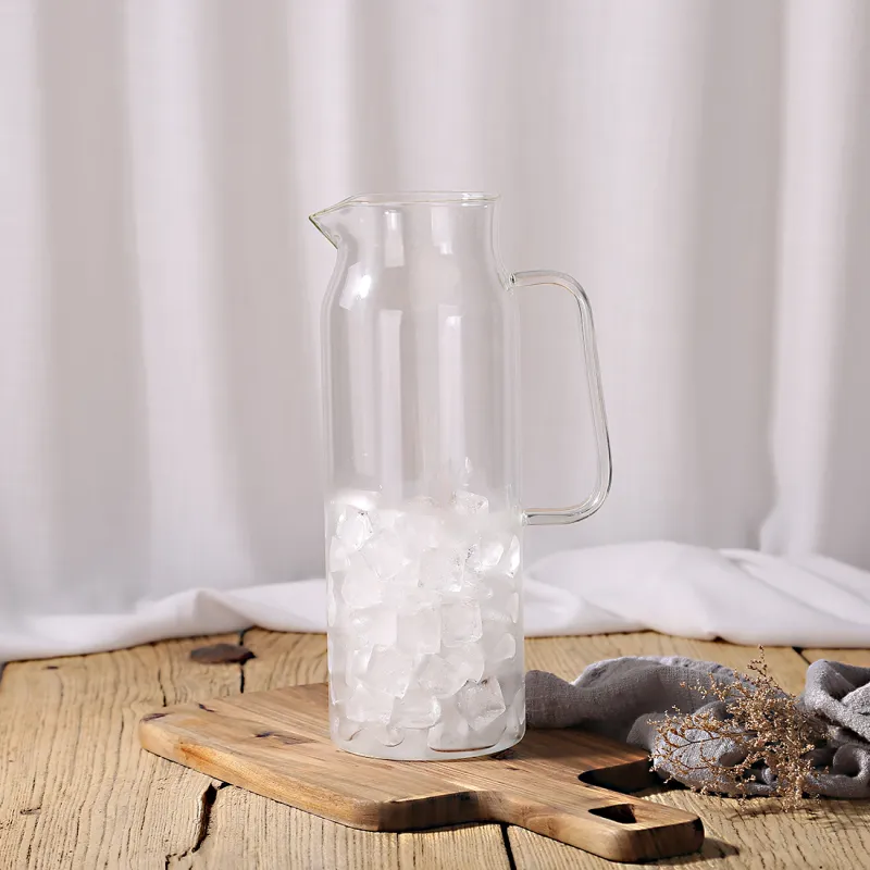 Pot d'eau en verre avec filtre en acier inoxydable Mlilk JUG Pichet Buvant Bouilloire Tumbler Jar 1.7L pour la maison