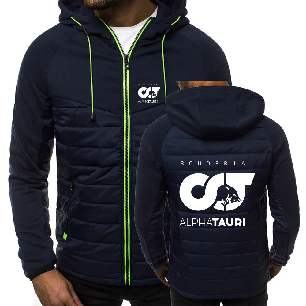 Veste d'été pour hommes Formula Racer Pierre Gasly Alpha imprimé vestes à capuche fermeture éclair printemps automne manteaux chauds rembourrés