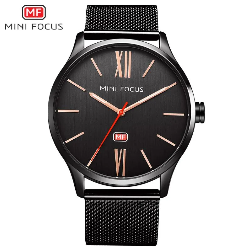 Stainless Steel Mesh Quartz Men Watch Top Wristwatch Fashion Casual Boutique Black Watches Relojes Waches Wristwatches2765