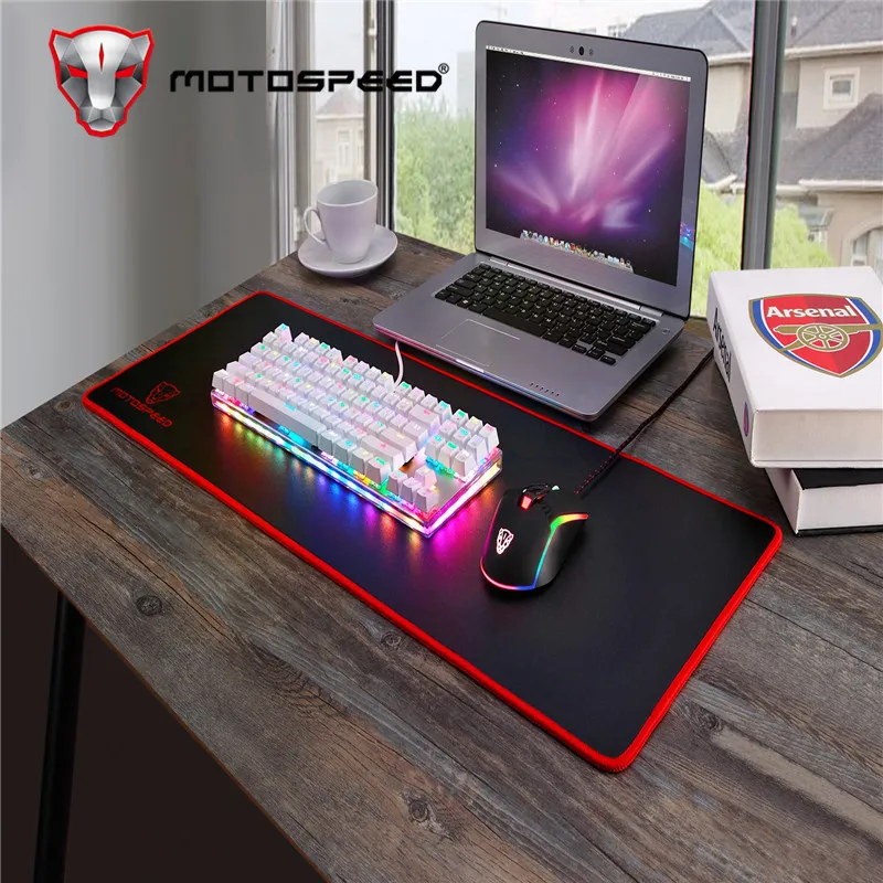 Motospeed K87S ABS USB2.0 Kablolu Mekanik Klavye LED RGB Arka Işık Mavi Anahtarı Masaüstü Rus Gamer Beyaz 1.8 M Bağlama