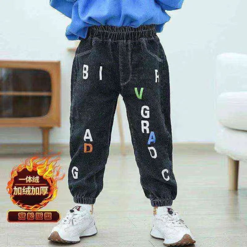 2022 Nieuwe Koreaanse stijl Kids Mode Trend Jongens Broek Casual Broek Kinderen Lente en Herfst Wassen Jeans Broek Hoge Kwaliteit PA G1220