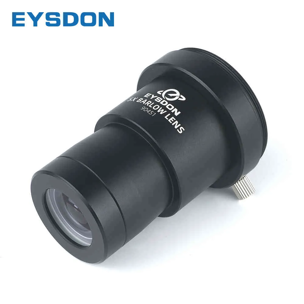 EYSDON 5X Barlow Lens 1.25" Metal Fully Coated Focal Length Extender Astronomical Telescopes With M42 Camera T2 Threads