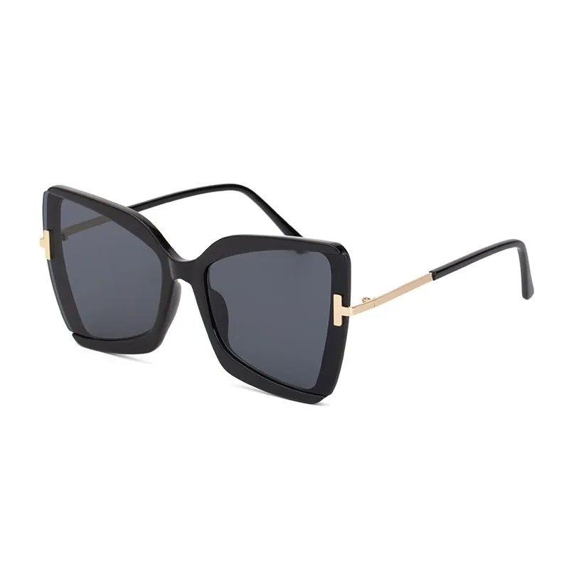Sonnenbrille Marke Designer T 2022 Übergroße quadratische Frauen Sonnenbrille weibliche große Rahmen farbenfrohe Farbtöne FPR Oculos308c