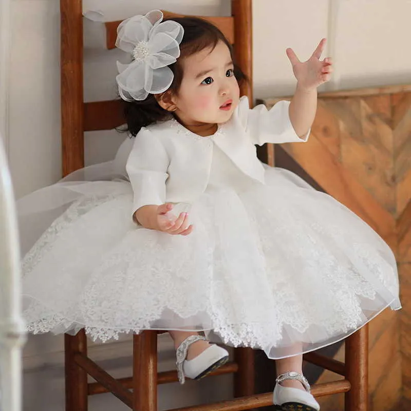 Zomer tieners meisjes feestjurk witte vest boog prinses jurken bruiloft piano Voer kinderdag E1 210610