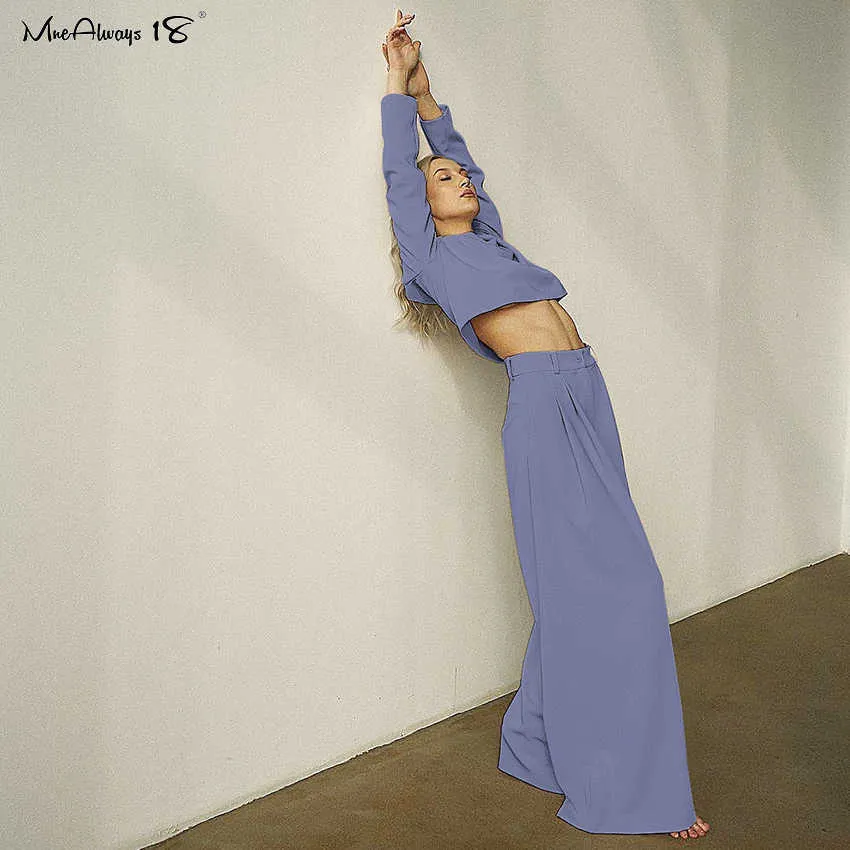 MNEALWAYS18 Klassische weite Hosen bodenlang plissierte lose Frauenhosen Frühlingsbein Vintage weiblicher Palazzo 210925