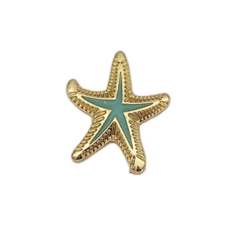 20 unids/lote accesorios de joyería esmalte estrella de mar concha océano pájaro broche pin