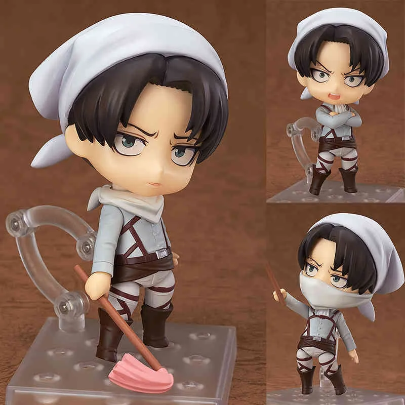 10cm Angriff auf Titan Levi Ackerman Anime Figur 375# 390# 417# PVC Action Figure Spielzeug Ackerman Statue Sammlung Modell Puppe Geschenk X0526