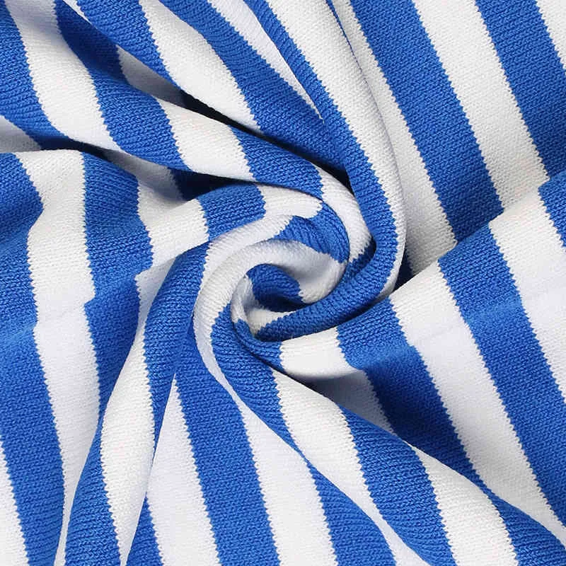 暖かい薄いニットTシャツの女性服2021夏の女性半袖ティートップス縞模様のカジュアルTシャツ女性B-019 Y0508