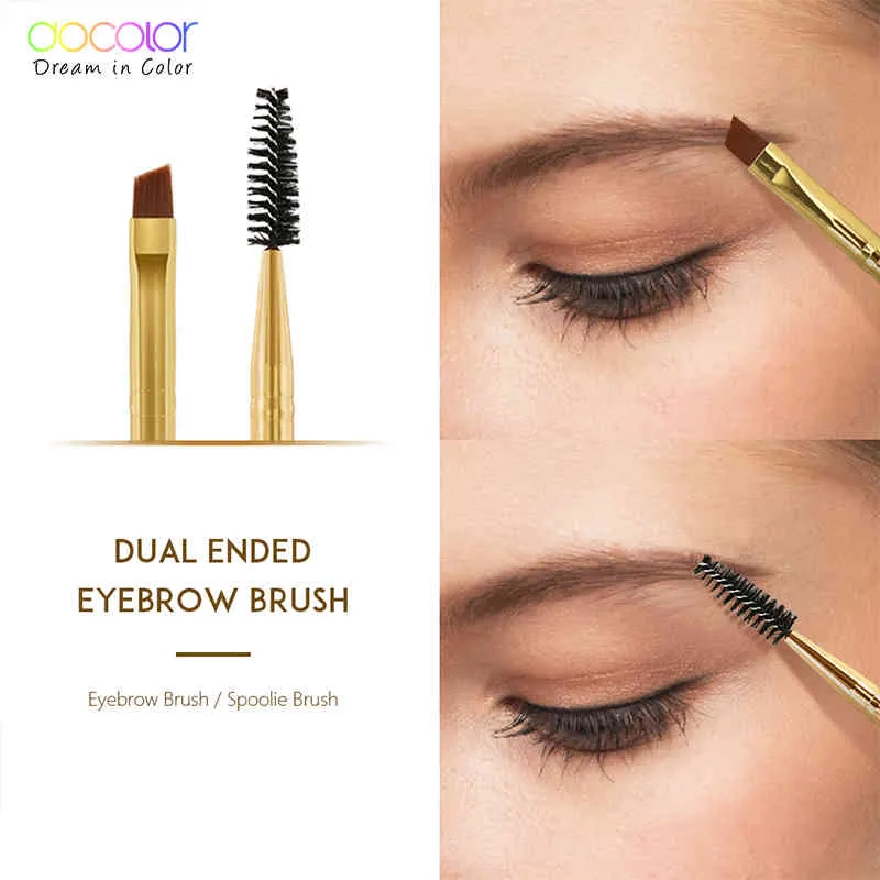 DOCOLOR 510st White Black Professional Double Headed Eyebrow Eyelash Makeup Borstar tunt hår Hela vinklad ögonbrödborste 213495762