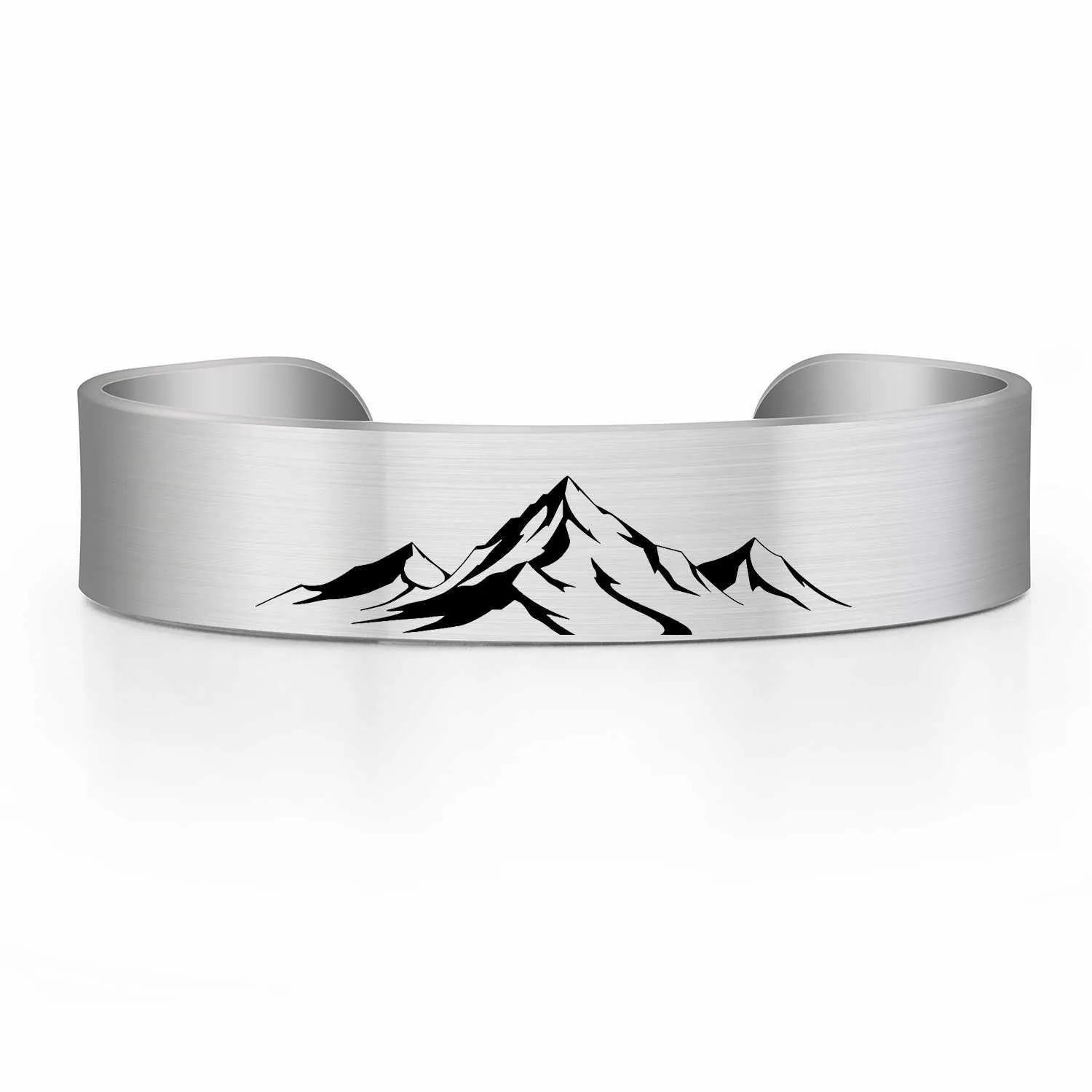 Hill Stainless Steel Brushed Cuff 15mm Width Bangle Bracelet Jewelry Gifts Adjustable Size for Man and Women Q0717
