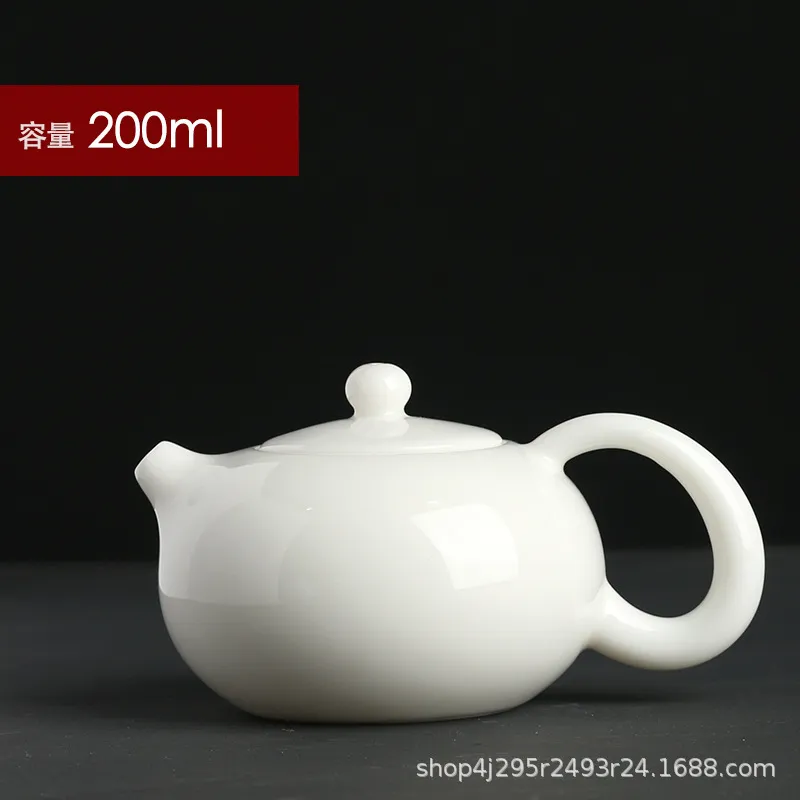 Yangzhi – service à thé Kungfu en porcelaine blanche de Jade, Pot Xishi en céramique, théière simple Dehua258y
