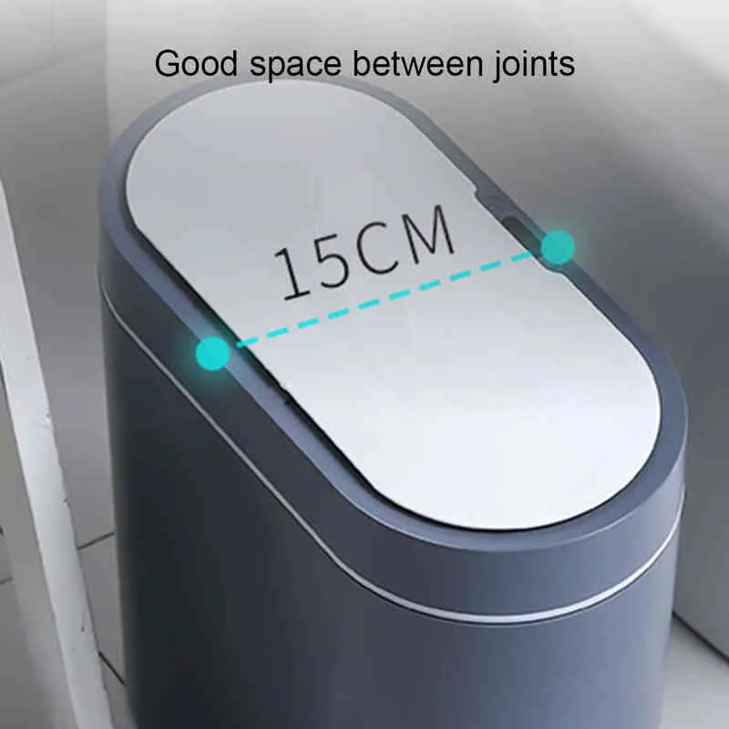 Smart Sensor Mülleimer Elektronische Automatische Haushalt Badezimmer Toilette Schlafzimmer Wohnzimmer Wasserdicht Schmale Naht Sensor Mülleimer 211215
